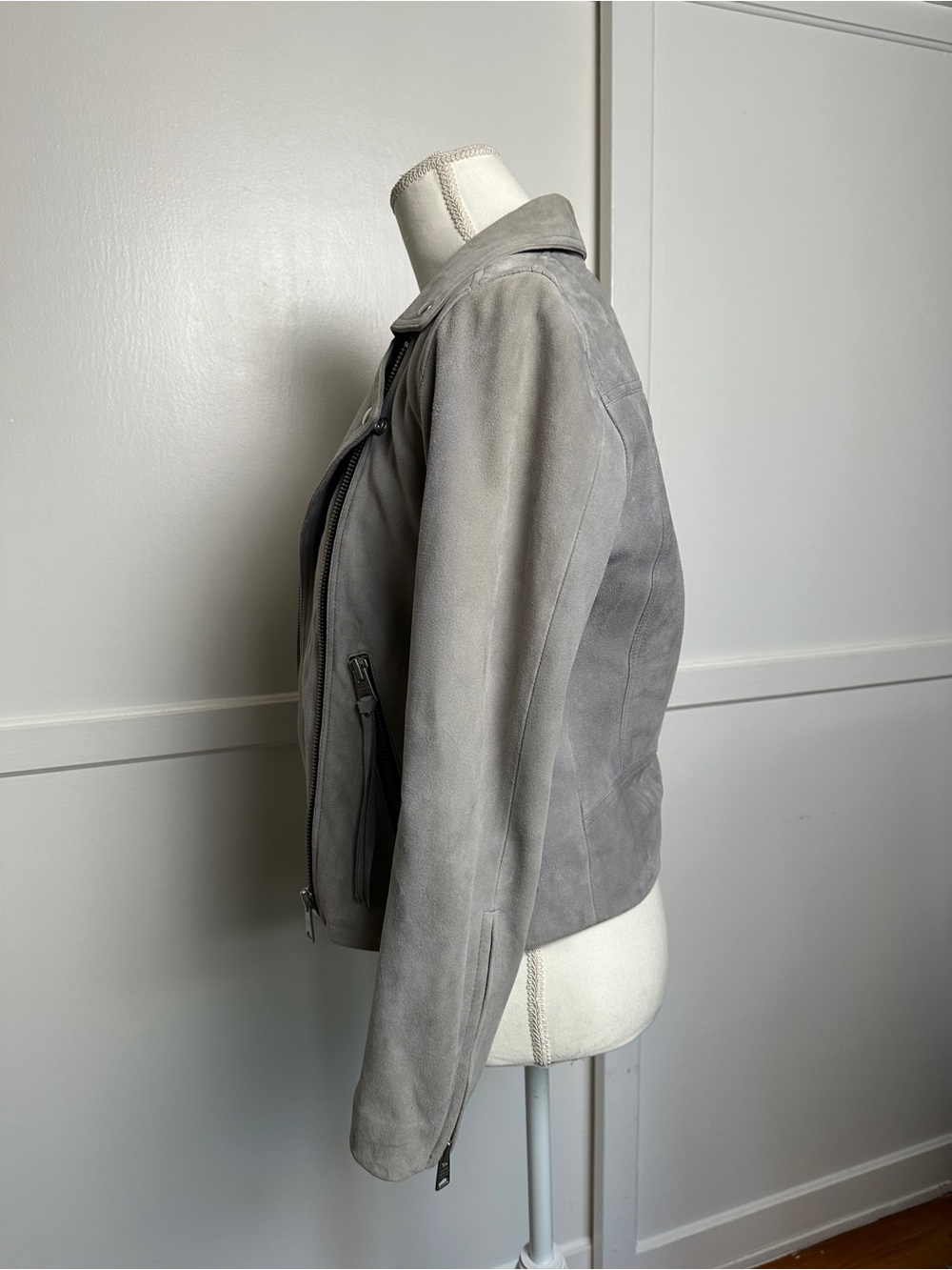 All Saints Womens 100% GOAT Leather Dalby Biker Jacket Size 6 AS IS - Picture 2 of 15